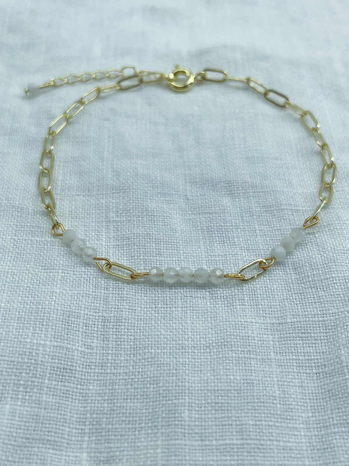 Pure — Bracelet pierre de lune naturelle plaqué or 14k