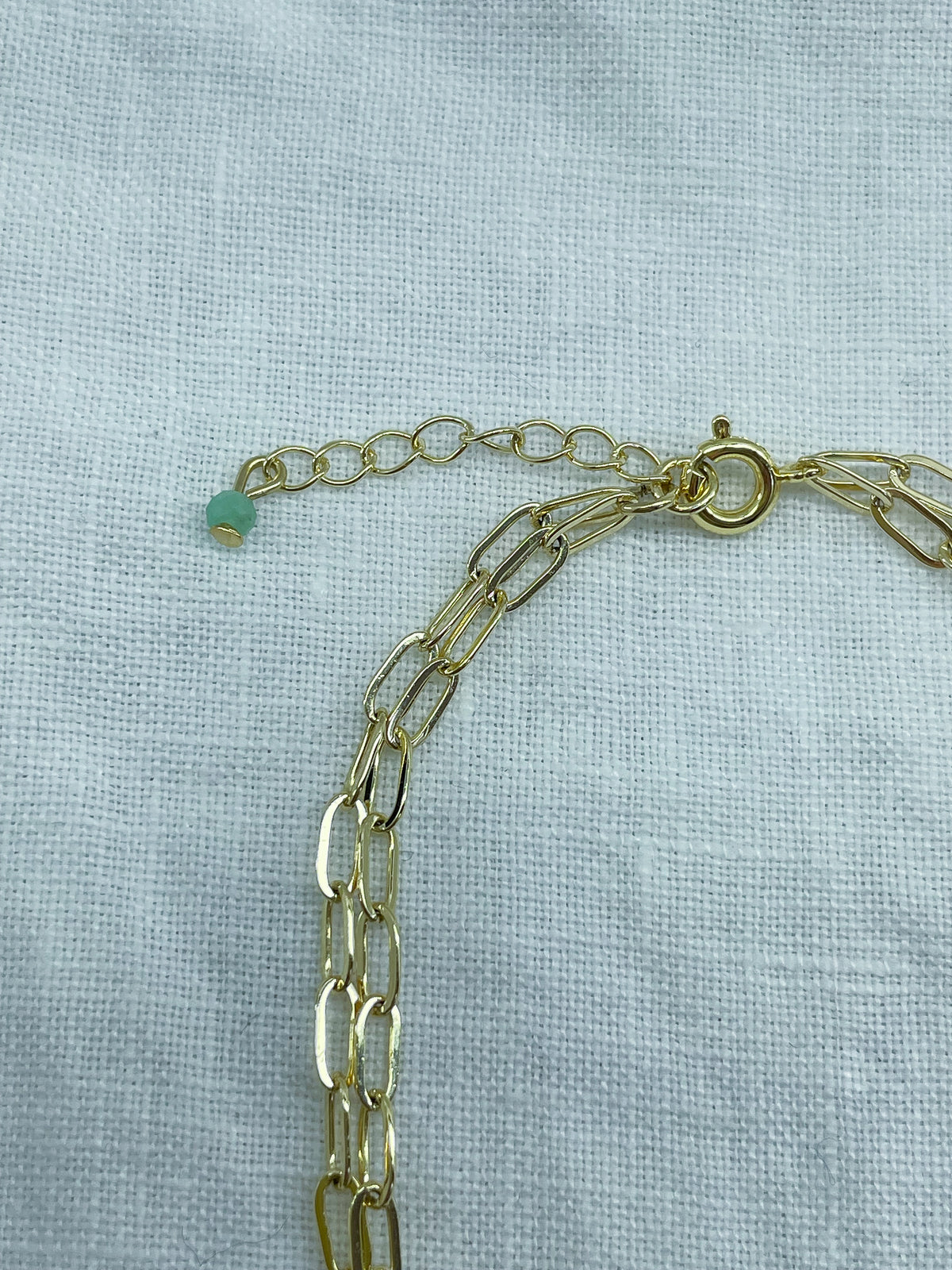 Clairière — Bracelet émeraude naturelle plaqué or 14k