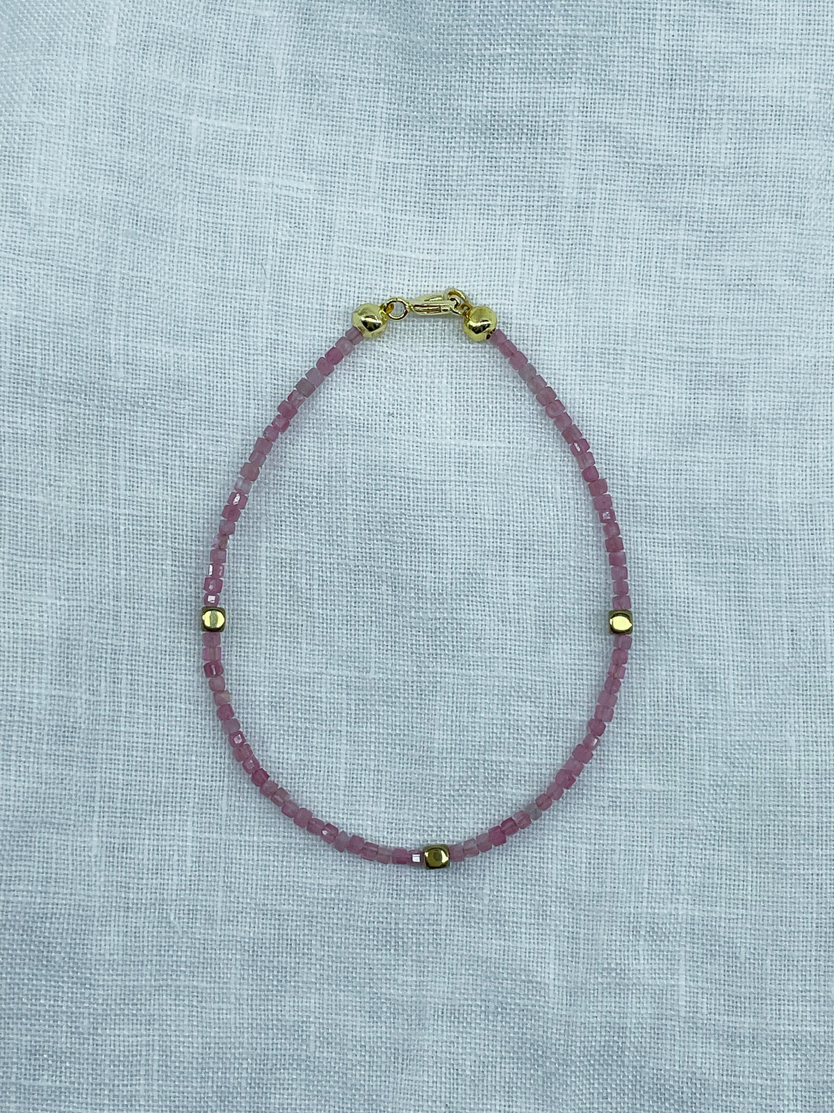 Satin — Bracelet tourmaline rose naturelle