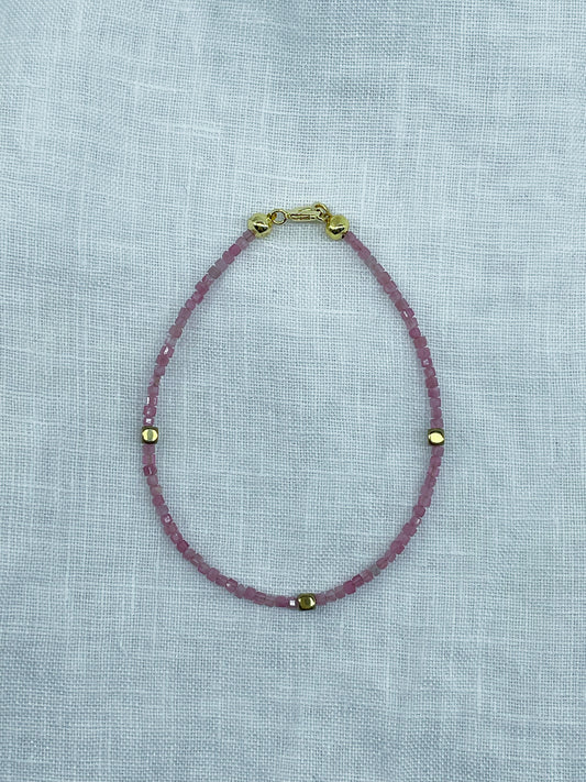 Satin — Bracelet tourmaline rose naturelle