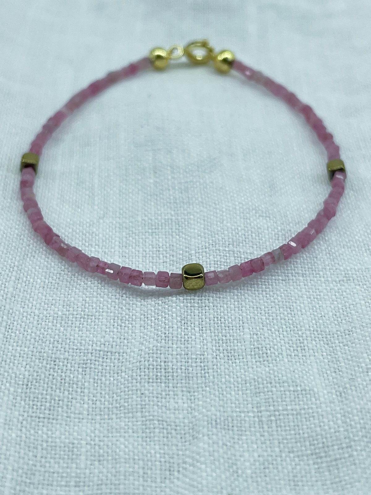 Satin — Bracelet tourmaline rose naturelle