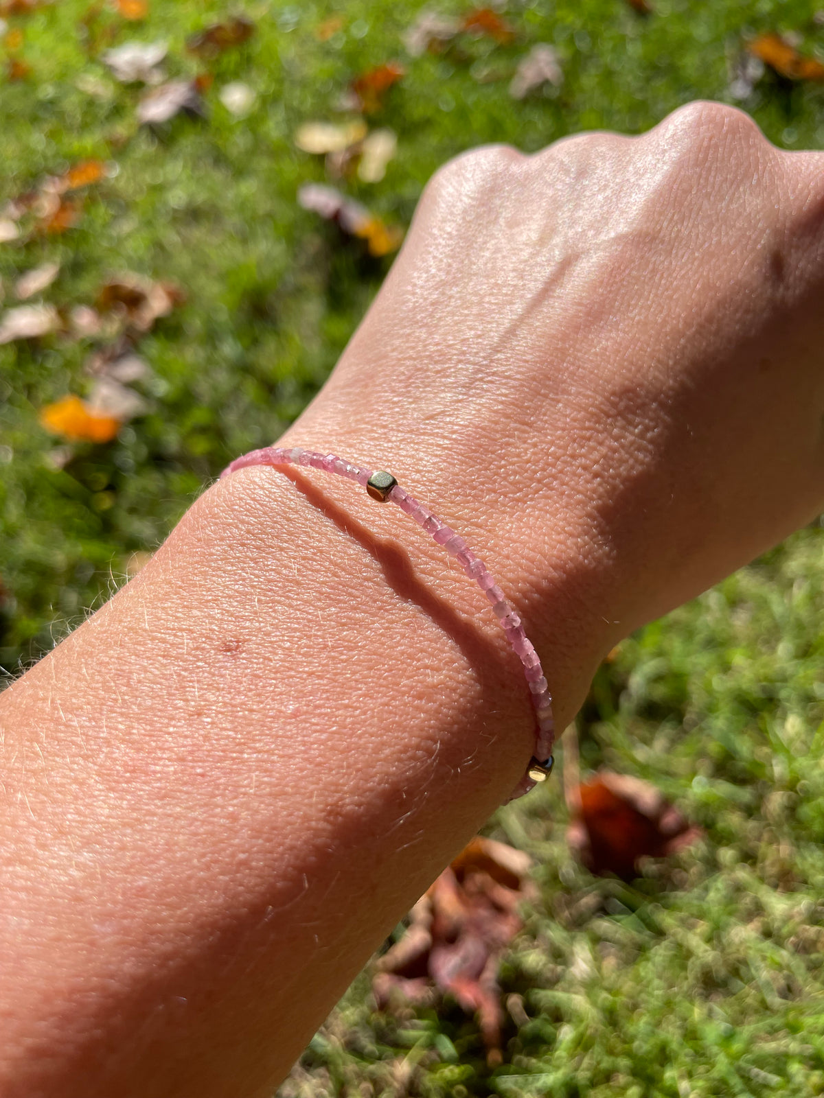 Satin — Bracelet tourmaline rose naturelle